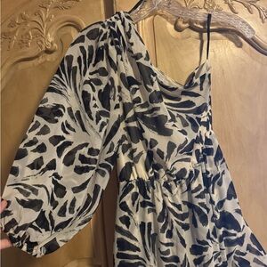 Alexis Black and White Patterned Dress